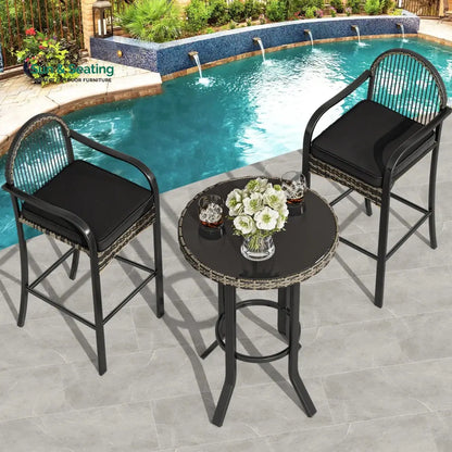 Chairio Outdoor Bar Sets 2 Chairs and 1 Table Patio Bar Set Bar Sets