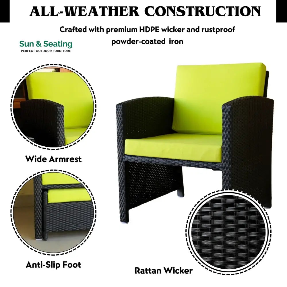 Chandni Outdoor 5 Piece Patio Wicker All Weather Sectional Furniture Set Patio Sofa Set
