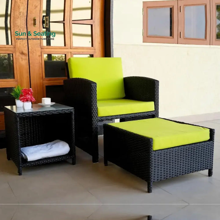 Chandni Outdoor 5 Piece Patio Wicker All Weather Sectional Furniture Set Patio Sofa Set