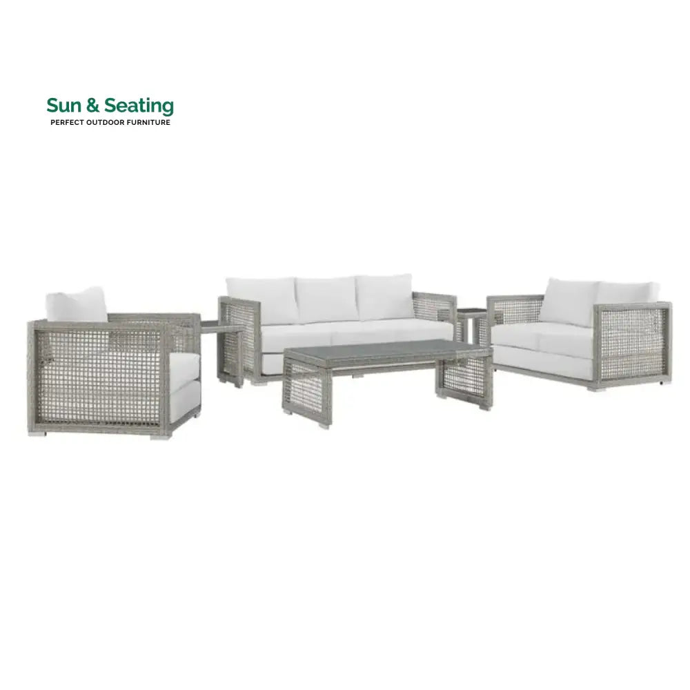 Charmi Outdoor Wicker Woven 6 Pieces Sectional Patio Furniture Set Sofa Set