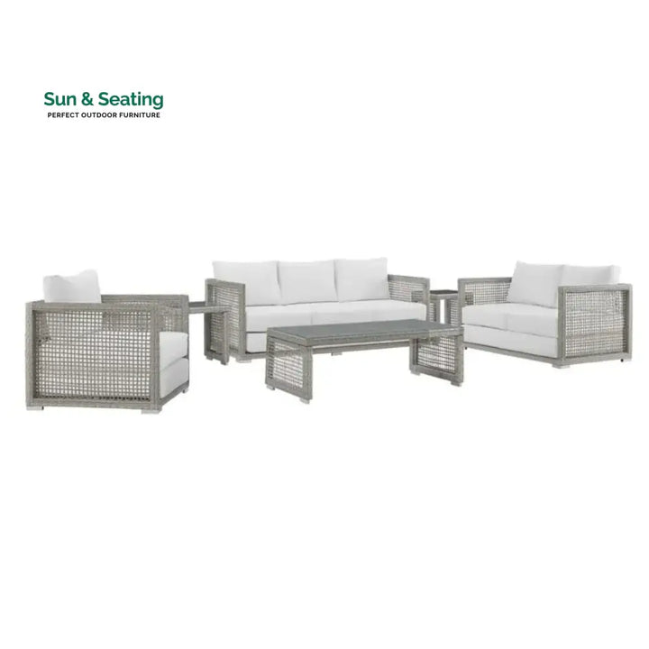 Charmi Outdoor Wicker Woven 6 Pieces Sectional Patio Furniture Set Sofa Set