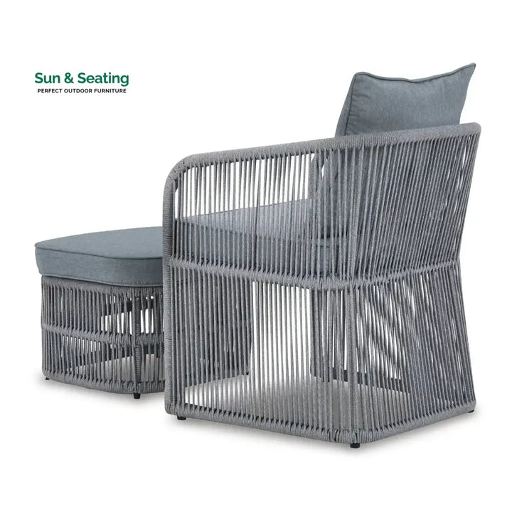 Chhaya Outdoor 3 Piece Rope Patio Sofa Set (Grey) Patio Sofa Set