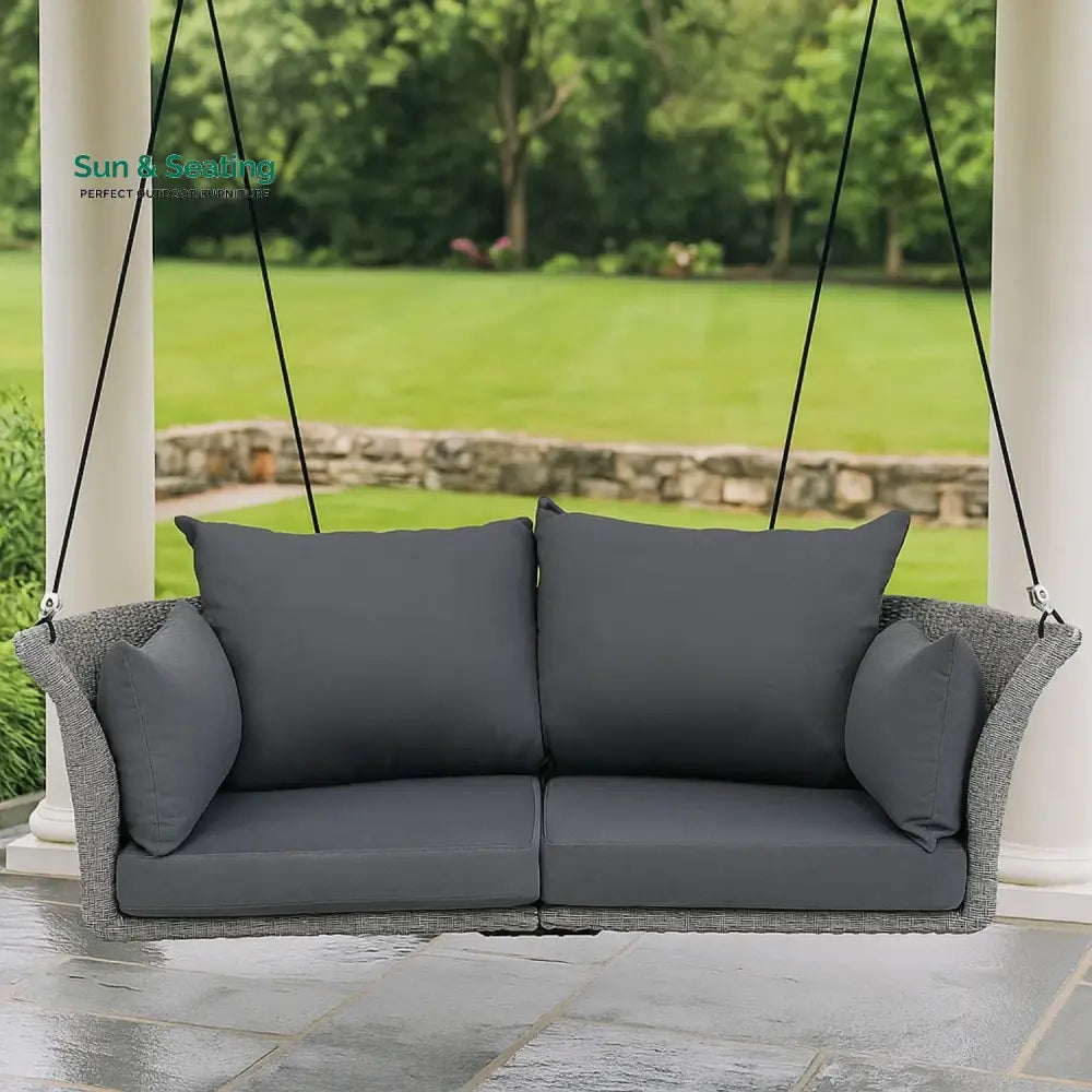 Chidinma Outdoor Rattan Wicker Hanging Swing Chair with Cushion Swing