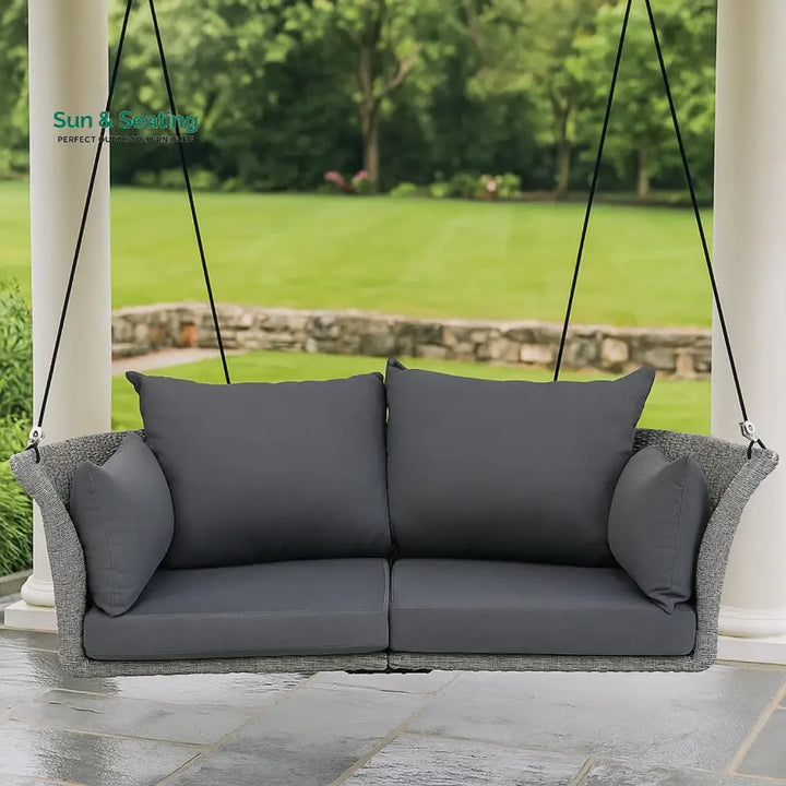 Chidinma Outdoor Rattan Wicker Hanging Swing Chair with Cushion Swing