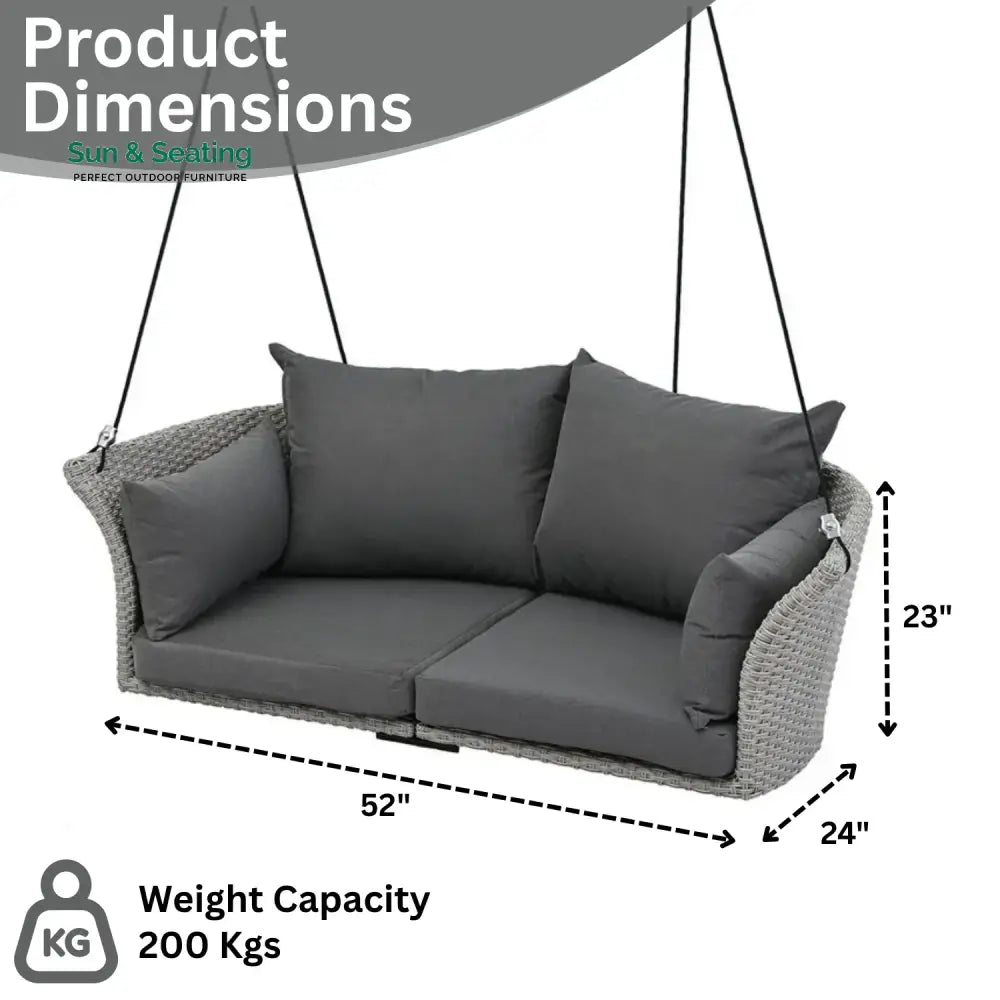 Chidinma Outdoor Rattan Wicker Hanging Swing Chair with Cushion Swing