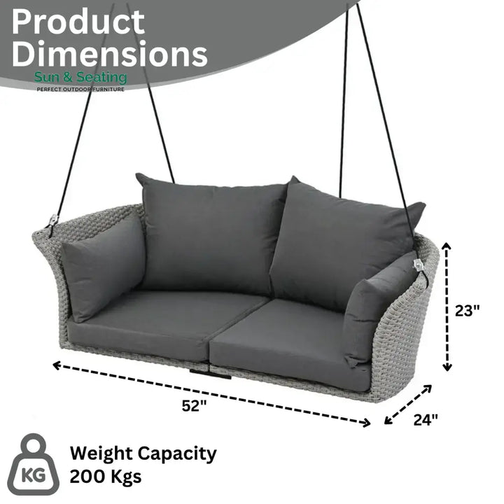 Chidinma Outdoor Rattan Wicker Hanging Swing Chair with Cushion Swing