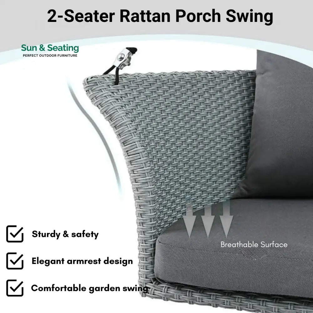 Chidinma Outdoor Rattan Wicker Hanging Swing Chair with Cushion Swing