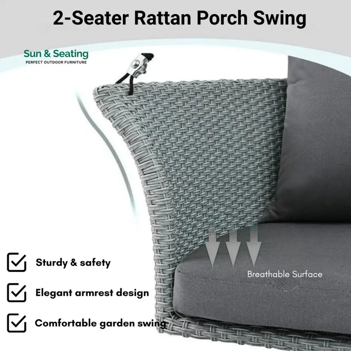 Chidinma Outdoor Rattan Wicker Hanging Swing Chair with Cushion Swing