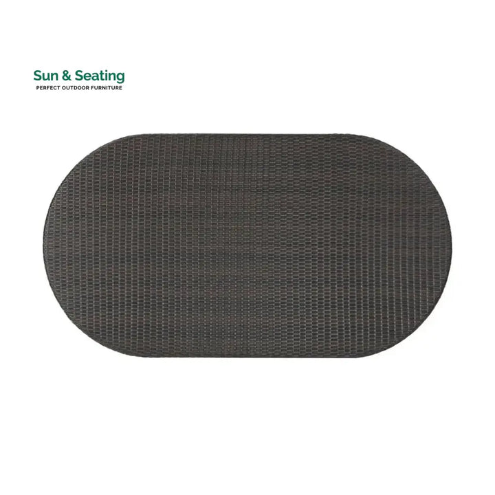 Chitra Outdoor All-Weather Rattan Wicker Round Coffee Table (Dark Brown) Table