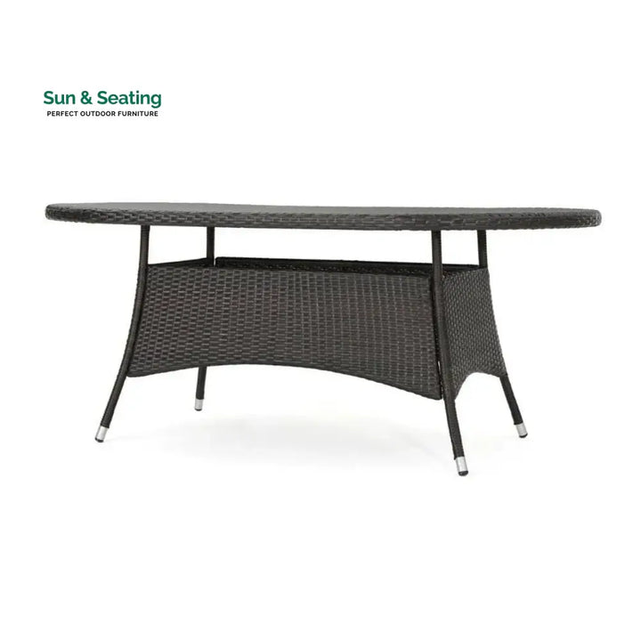 Chitra Outdoor All-Weather Rattan Wicker Round Coffee Table (Dark Brown) Table