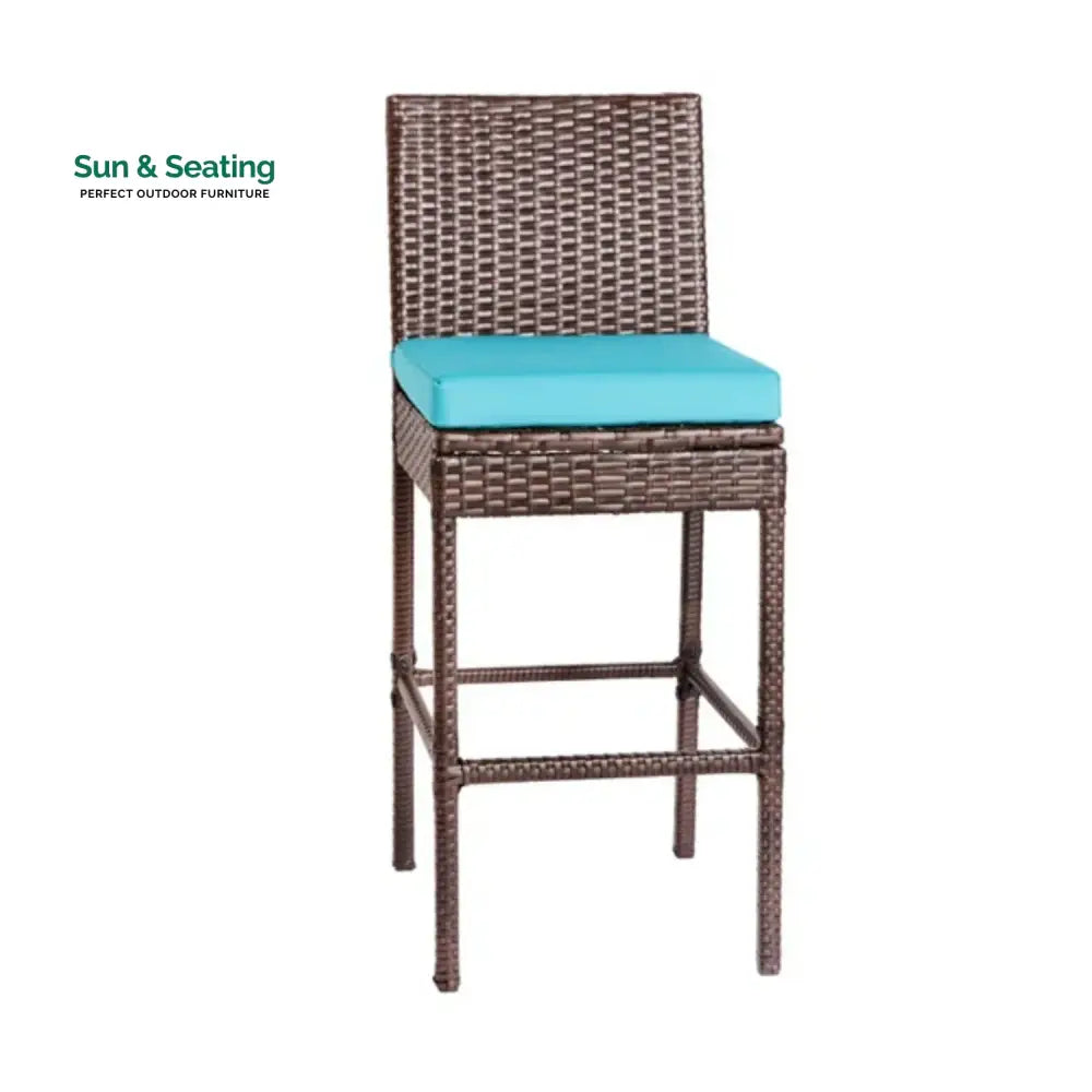 Chiyo All-Weather Rattan Wicker Bar Set with High-Top Outdoor Table &amp; Chairs Bar Set