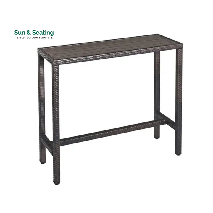Chiyo All-Weather Rattan Wicker Bar Set with High-Top Outdoor Table &amp; Chairs Bar Set