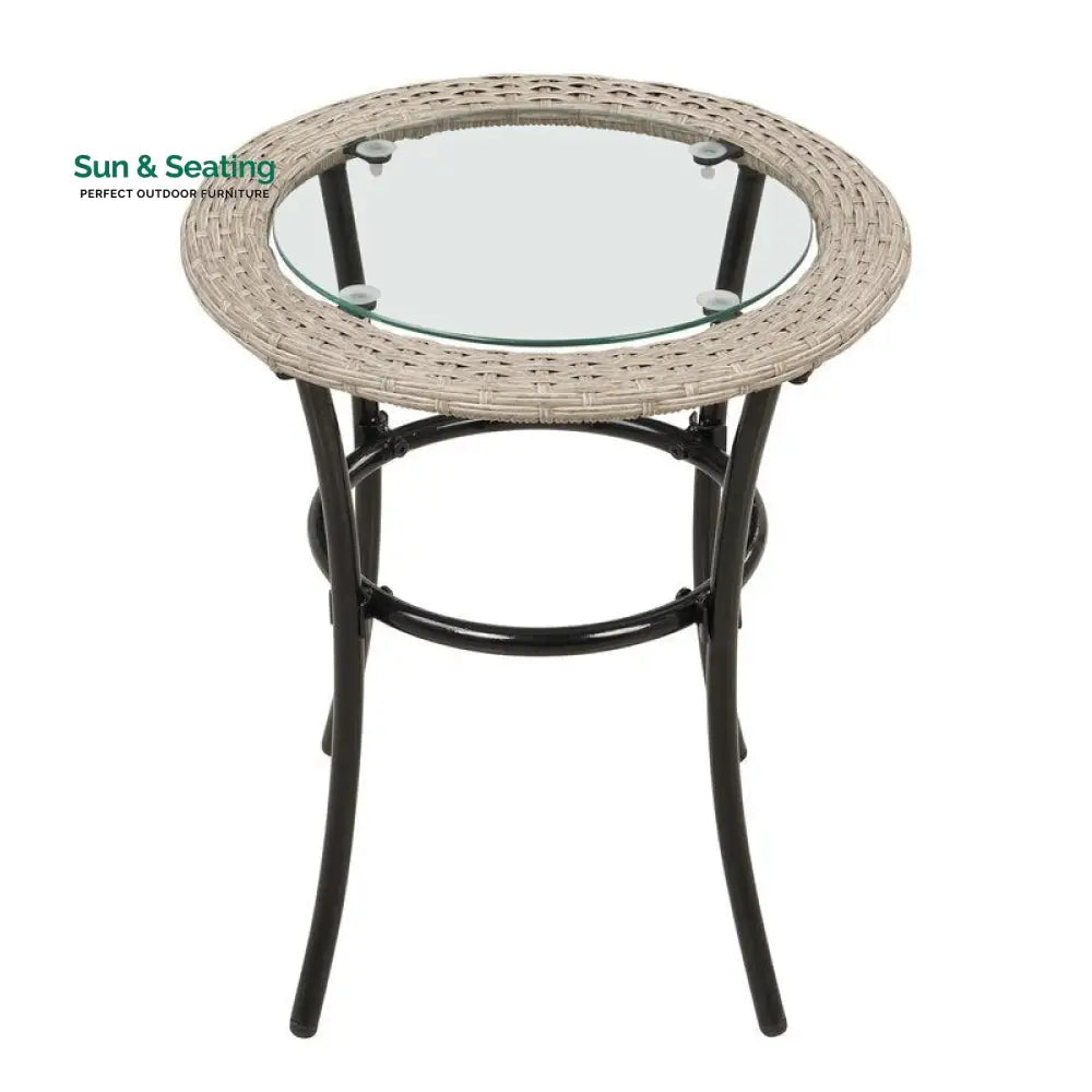 Chou OUTDOOR PATIO SEATING SET 2 CHAIRS 2 OTTOMAN AND TABLE SET (BROWN) Coffee Table Sets