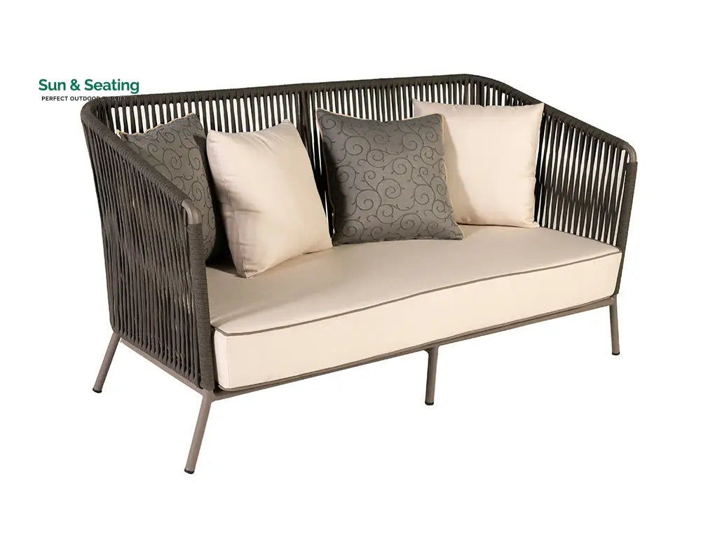 Ciro Outdoor Sofa Set 2 Seater 2 Single seater and 1 Center Table (Dark Grey + Beige) Braided &amp; Rope Sofa Sets