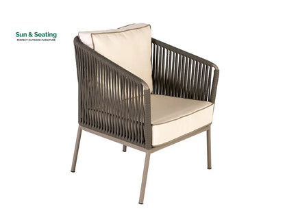 Ciro Outdoor Sofa Set 2 Seater 2 Single seater and 1 Center Table (Dark Grey + Beige) Braided & Rope Sofa Sets