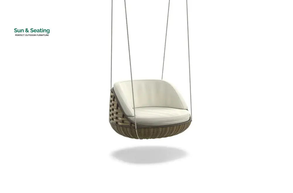 Ciro Single Seater Hanging Swing Without Stand For Balcony Garden Swing Olive Swings