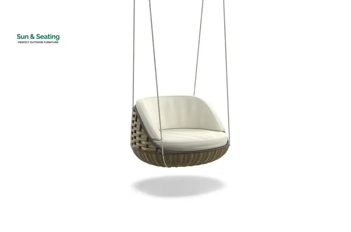 Ciro Single Seater Hanging Swing Without Stand For Balcony Garden Swing Olive Swings