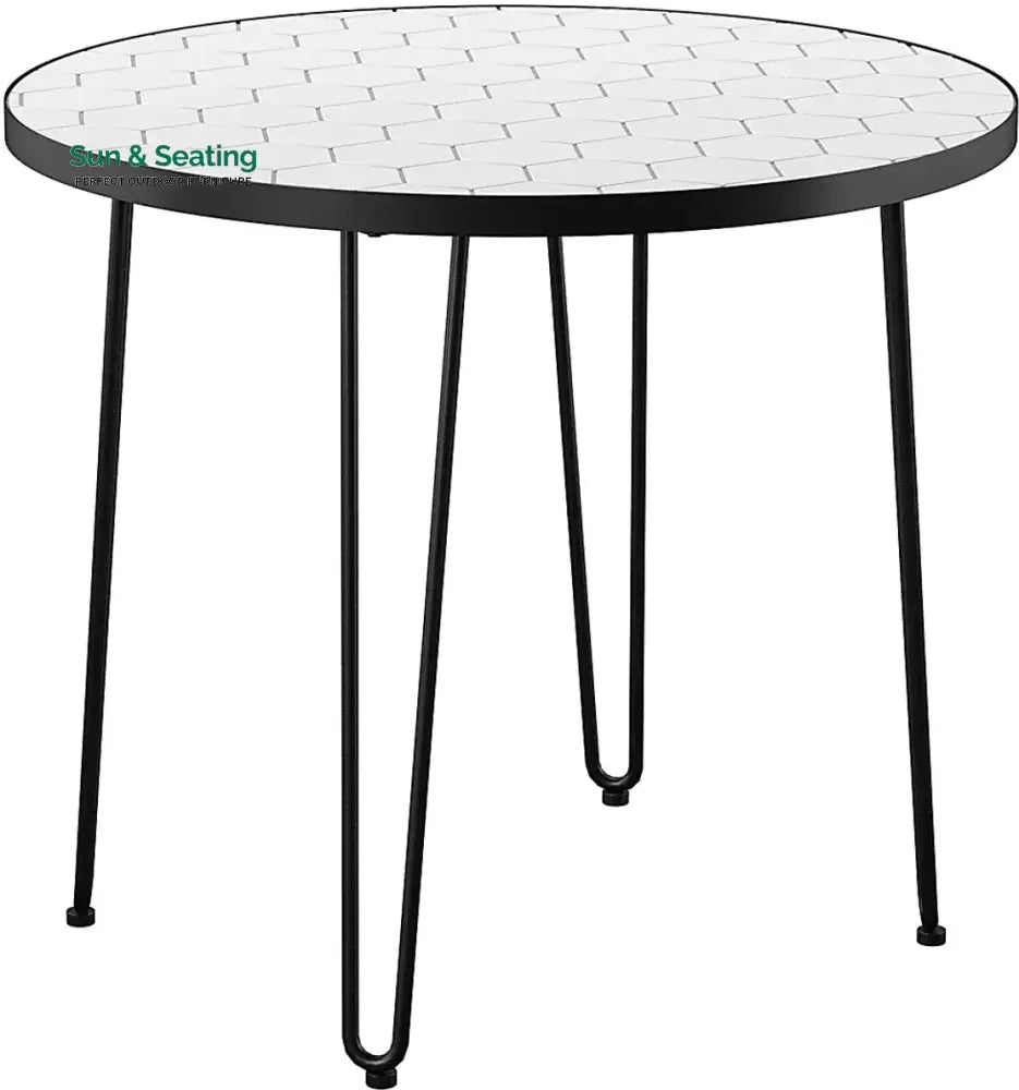 Clara Outdoor Patio Seating Set 2 Chairs and 1 Table Set (Black) Braided &amp; Rope Coffee Table Sets