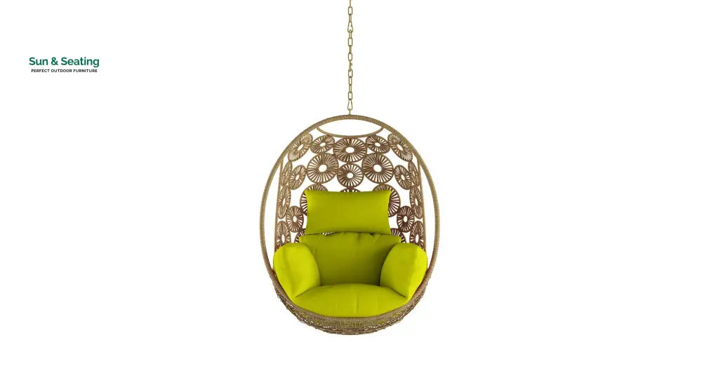 Clemente Single Seater Hanging Swing Without Stand For Balcony Garden Swing (Honey) Swings