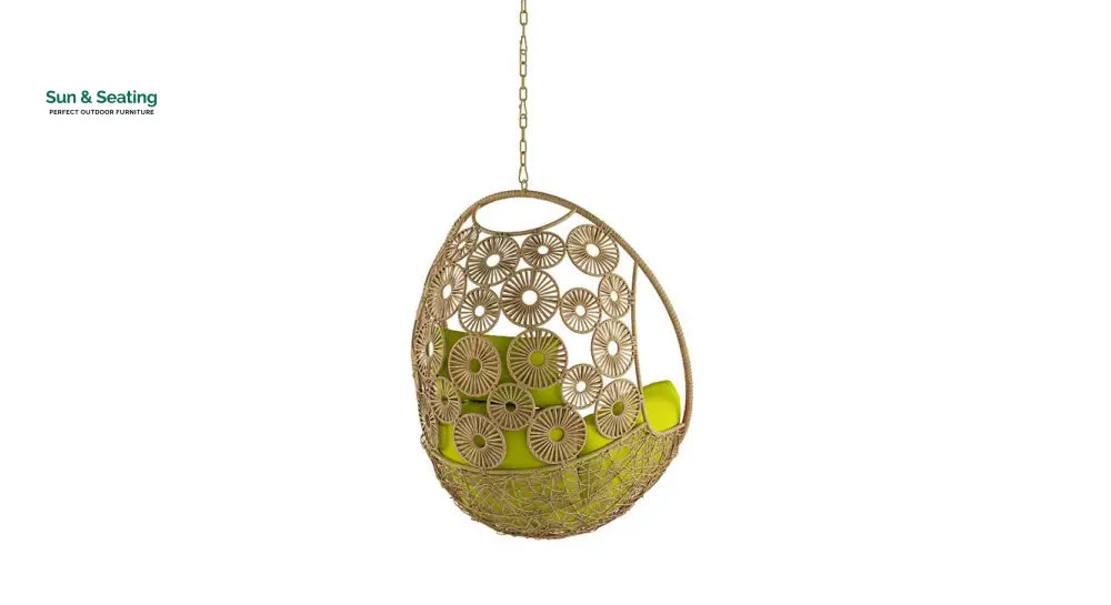 Clemente Single Seater Hanging Swing Without Stand For Balcony Garden Swing (Honey) Swings