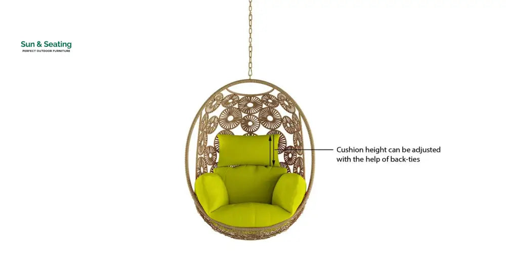 Clemente Single Seater Hanging Swing Without Stand For Balcony Garden Swing (Honey) Swings