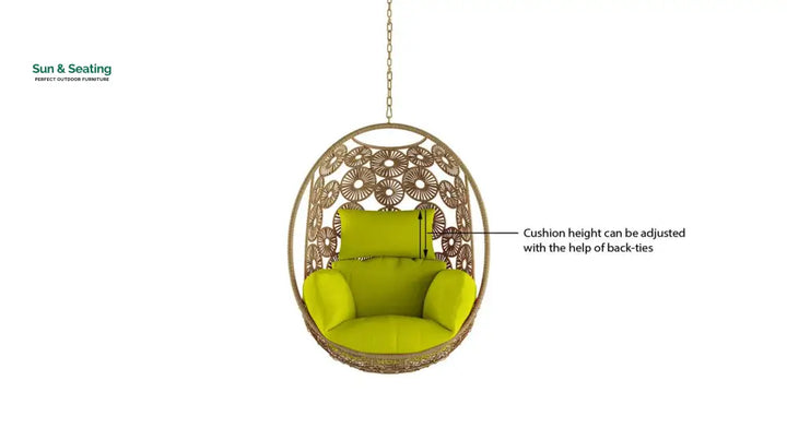 Clemente Single Seater Hanging Swing Without Stand For Balcony Garden Swing (Honey) Swings