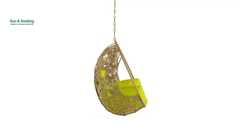 Clemente Single Seater Hanging Swing Without Stand For Balcony Garden Swing (Honey) Swings
