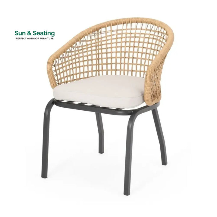 Clementine 3 Piece Garden Outdoor Rope Patio Set Patio Set