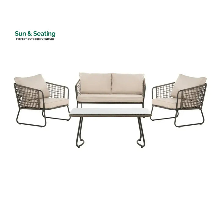 Clementine 4 Piece Outdoor All-Weather Rope Sofa Set Sofa Set
