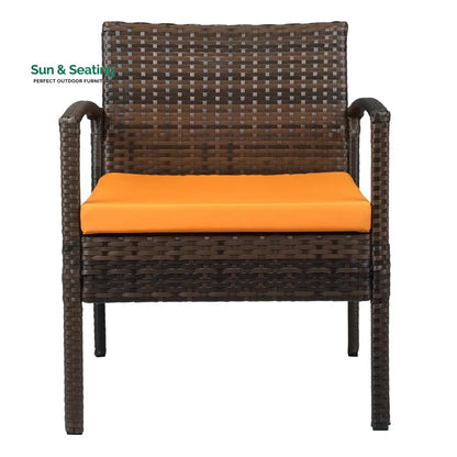 Clone Outdoor Sofa Set 2 Seater 2 Single seater and 1 Center Table Set (Brown) Sofa Sets