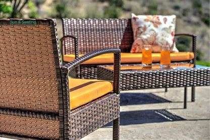 Clone Outdoor Sofa Set 2 Seater 2 Single seater and 1 Center Table Set (Brown) Sofa Sets