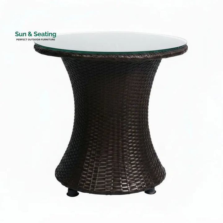 Coco Outdoor Patio Seating Set 2 Chairs and 1 Table Set (Dark Brown) Coffee Table Sets