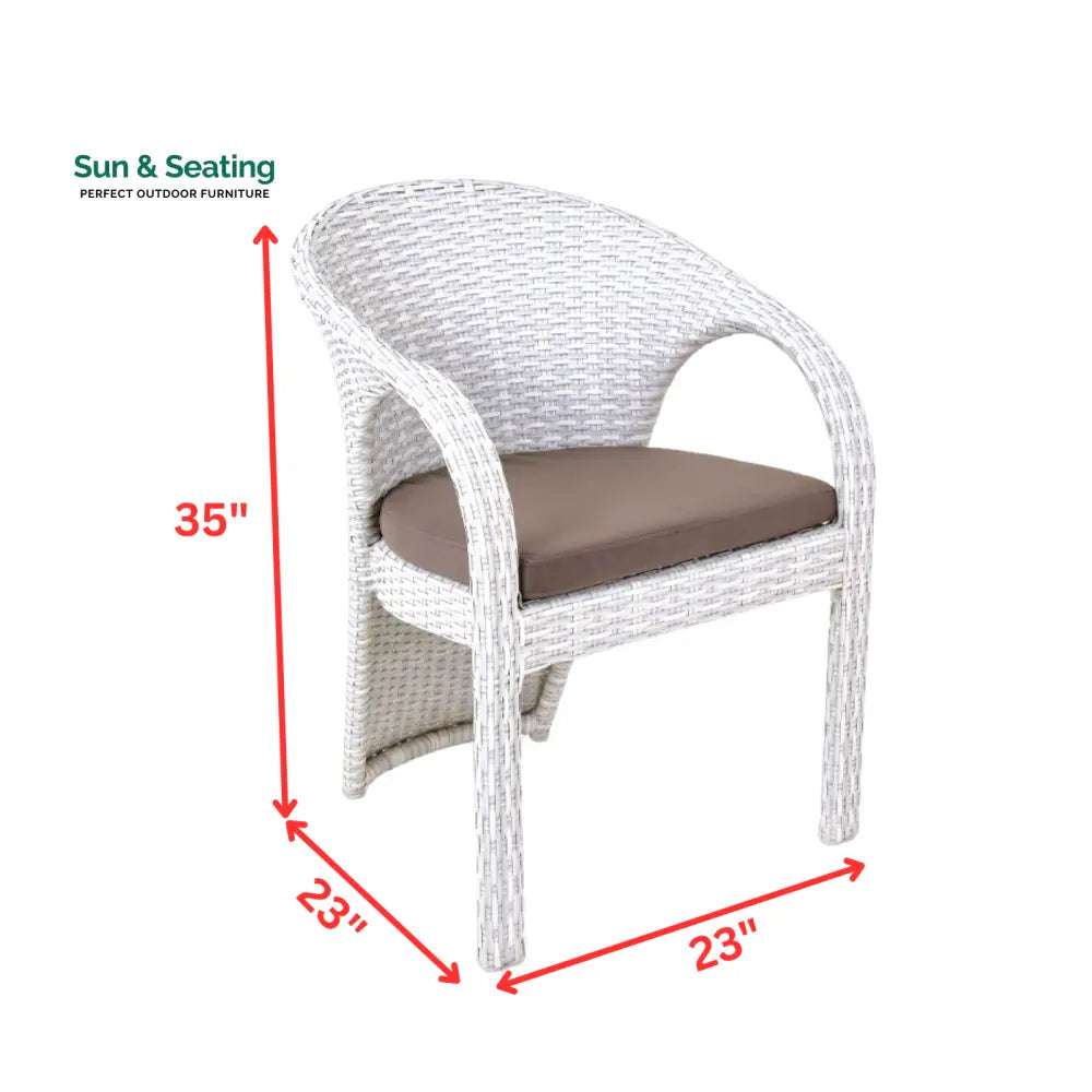 Colombina Outdoor Patio Dining Set 6 Chairs and 1 Table (Pearl white) Dining sets