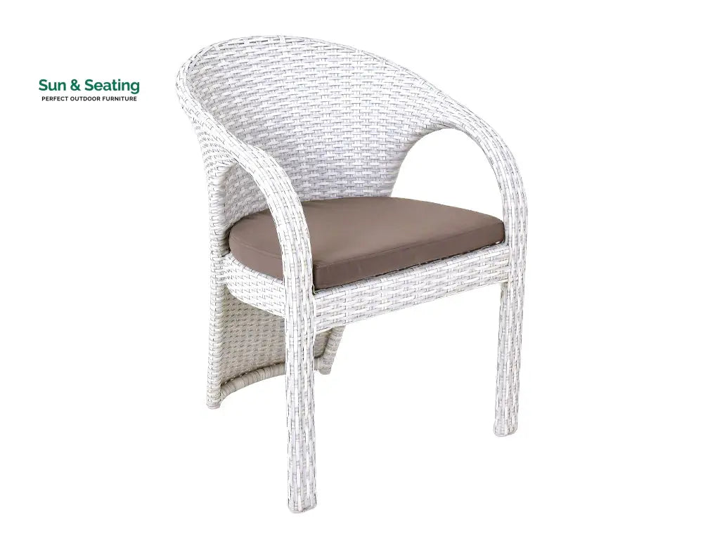 Colombina Outdoor Patio Dining Set 6 Chairs and 1 Table (Pearl white) Dining sets