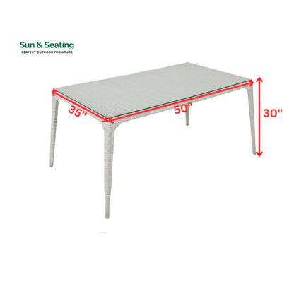 Colombina Outdoor Patio Dining Set 6 Chairs and 1 Table (Pearl white) Dining sets