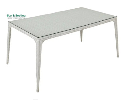 Colombina Outdoor Patio Dining Set 6 Chairs and 1 Table (Pearl white) Dining sets