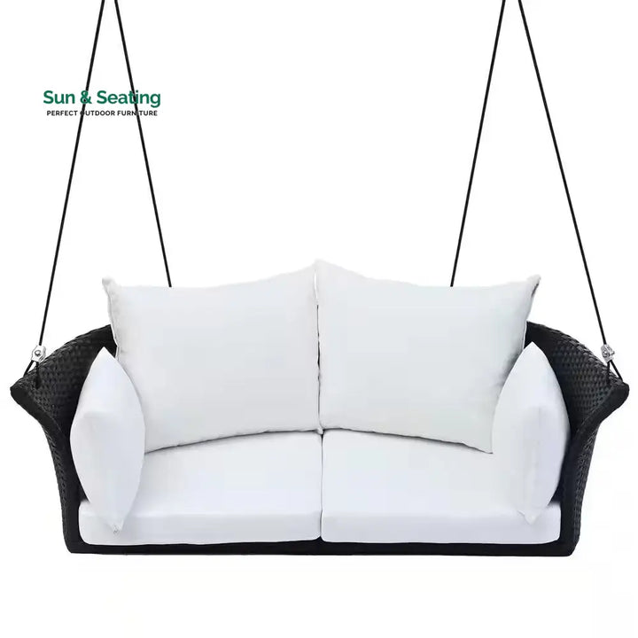 Colson Double Seater Hanging Swing Without Stand For Balcony Garden Swing (Black + White) Swings