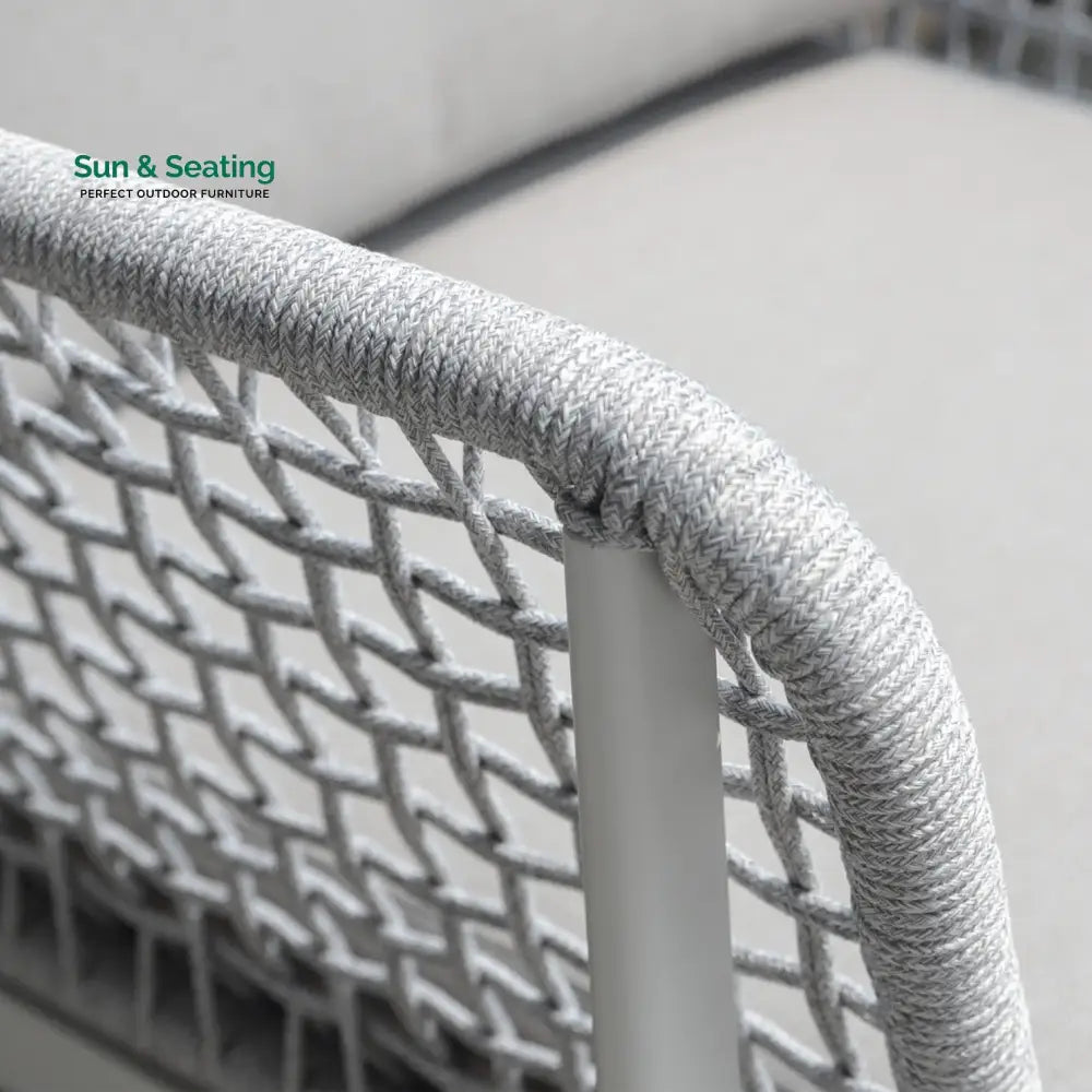 Colten Outdoor Garden Balcony Sofa Set 5 Seater and 1 Center Table Set Braided & Rope (Grey) Sofa Sets