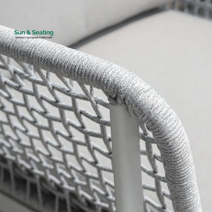 Colten Outdoor Garden Balcony Sofa Set 5 Seater and 1 Center Table Set Braided & Rope (Grey) Sofa Sets