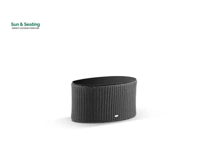 Comox Outdoor Garden Balcony Sofa Set 2 Seater Single seater and 1 Center Table with Ottoman Set (Black) Sofa Sets