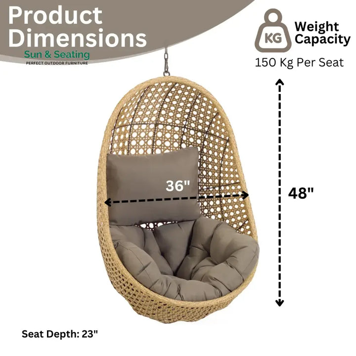Consuelo Egg Swing Chair (Beige and Dark Grey) Swing