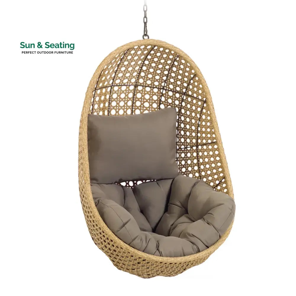 Consuelo Egg Swing Chair (Beige and Dark Grey) Swing