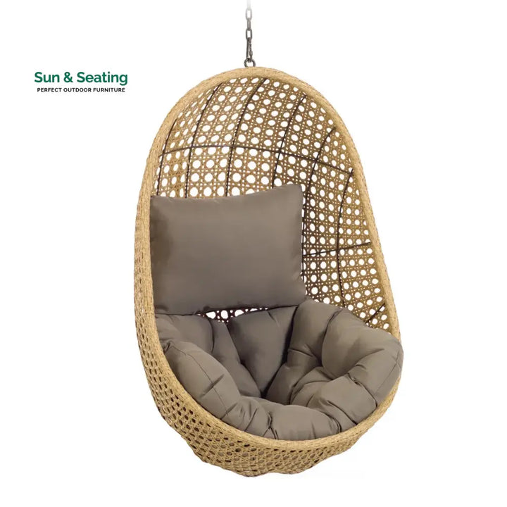 Consuelo Egg Swing Chair (Beige and Dark Grey) Swing