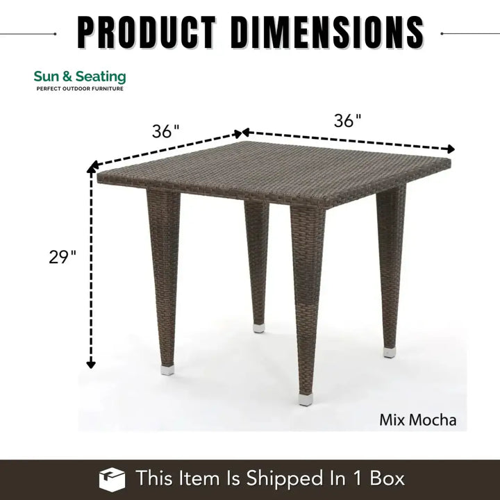 Coralie Outdoor Wicker Patio Counter Height Table (Dark Brown) Table