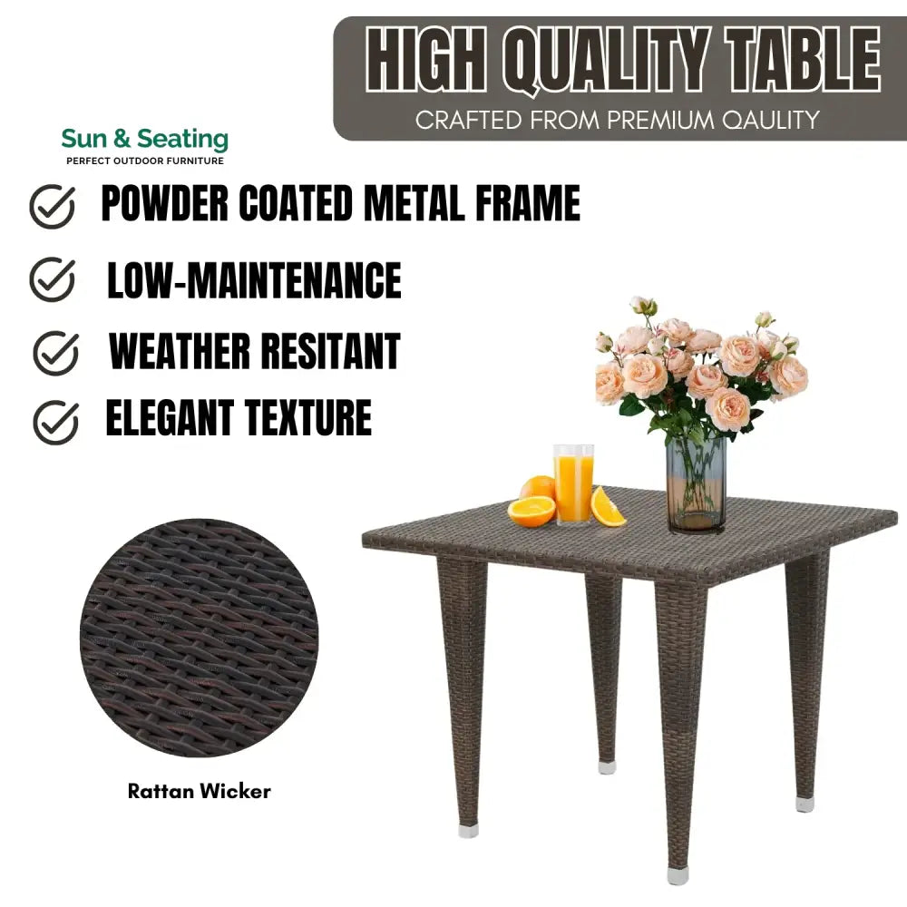 Coralie Outdoor Wicker Patio Counter Height Table (Dark Brown) Table