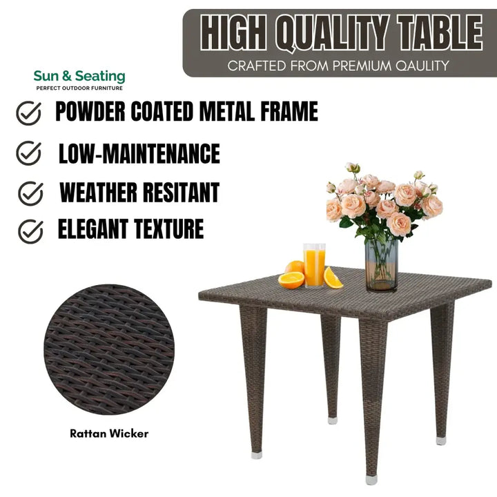 Coralie Outdoor Wicker Patio Counter Height Table (Dark Brown) Table