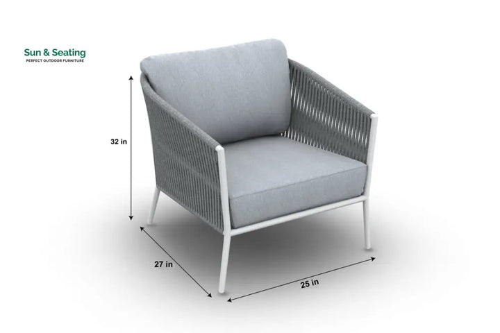 Cosset Outdoor Garden Balcony Sofa Set 2 Seater and 2 Single Seater With 2 Center Table and 1 Side Table Set Braid &amp;