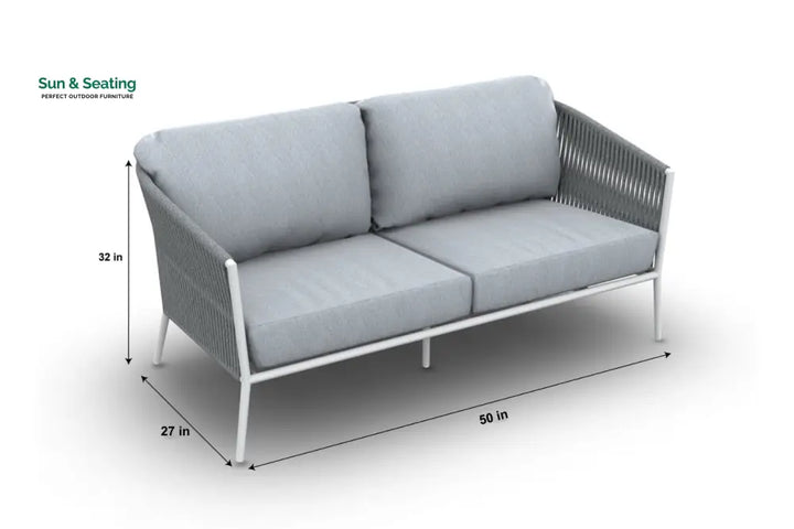 Cosset Outdoor Garden Balcony Sofa Set 2 Seater and 2 Single Seater With 2 Center Table and 1 Side Table Set Braid &amp;