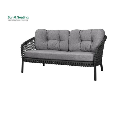 Costa Outdoor Garden Balcony Sofa Set 3 Seater 2 Seater 1 Single Seater 1 Side Table and 1 Center Table Set (Grey) Sofa