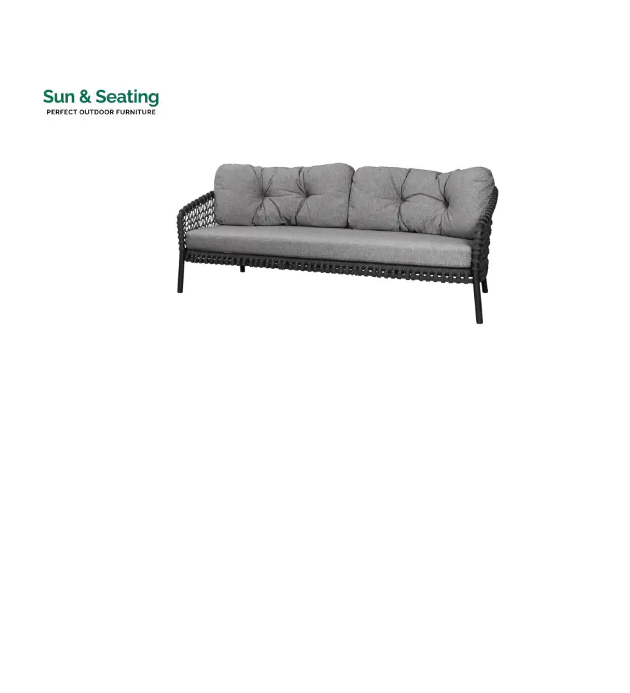 Costa Outdoor Garden Balcony Sofa Set 3 Seater 2 Seater 1 Single Seater 1 Side Table and 1 Center Table Set (Grey) Sofa